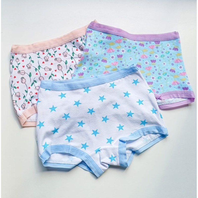 Kit 03 Calcinhas box Shortinho Infantil menina Estampada