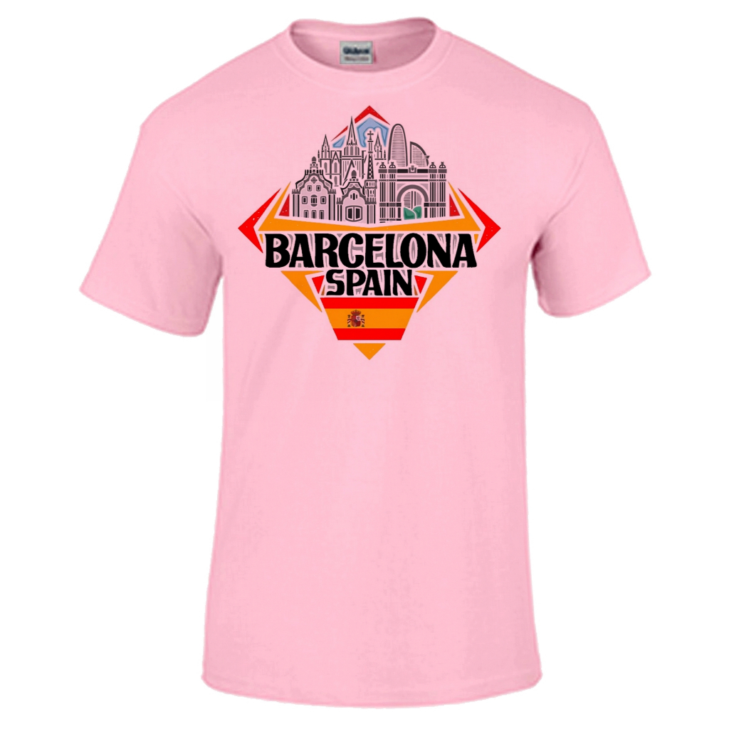 Camiseta infantil adulto plus size Barcelona Espanha Lembrança