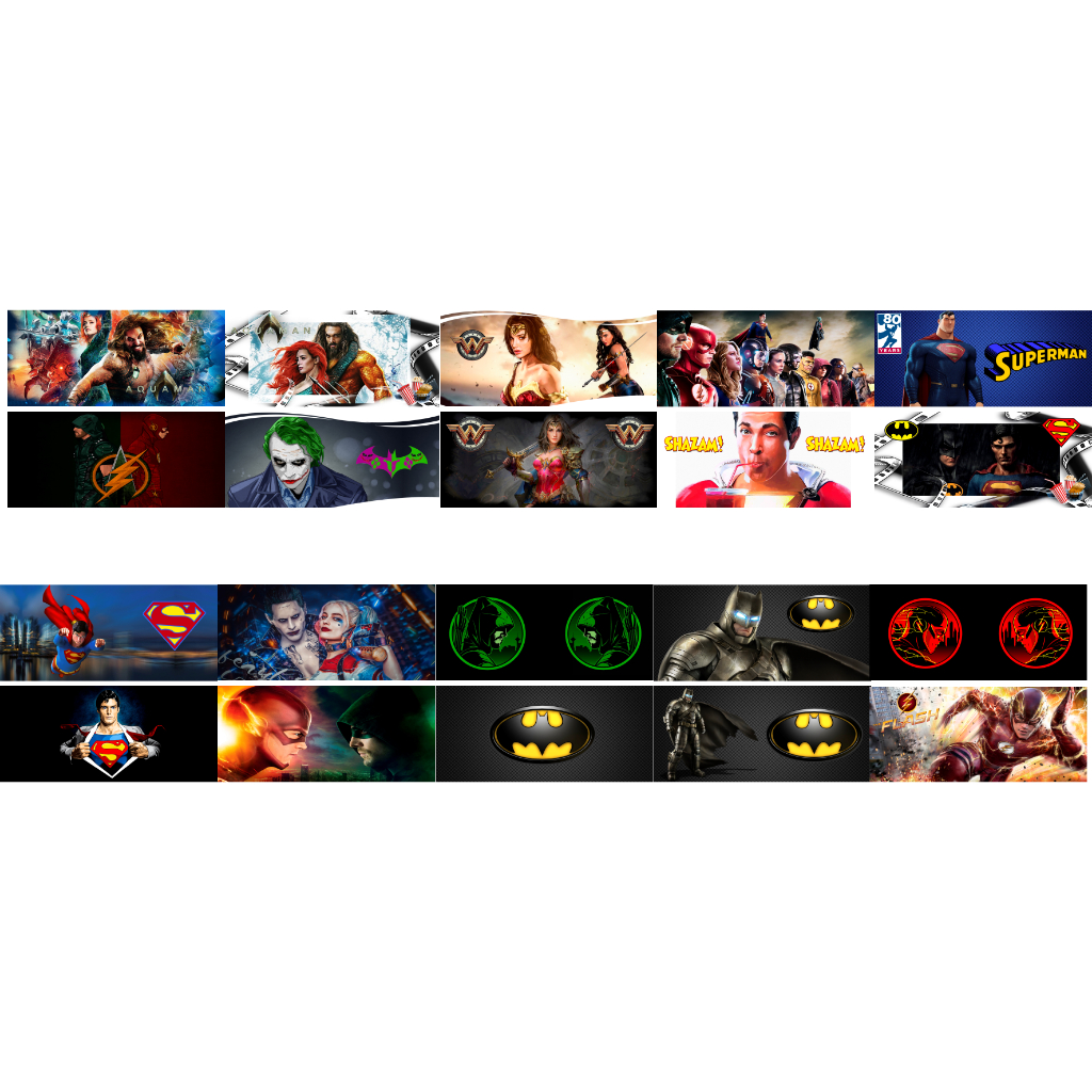 Pack 40 Estampas Prontas Impressas Super Heróis Dc Comics Superman Batman Arrow Flash Muler Maravilha Shazan