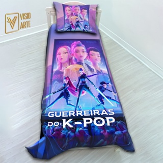 Jogo De Lençol Cobre Leito + Fronha  K pop em Oferta na Shopee