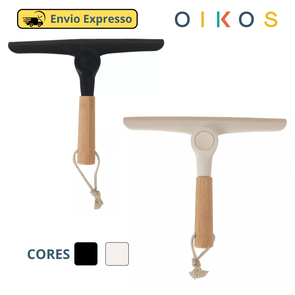 Rodo De Pia Dobrável Com Cabo Bambu Off White Oikos