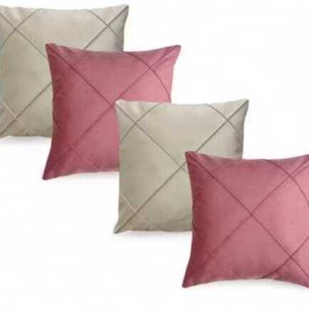 Kit 04 Almofadas Cheias em Suede Drapeada 45x45cm Decorativas Sala Quarto Sofá