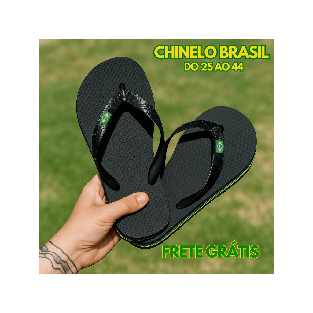 chinelo confortável resistente Masculino/Feminino Borracha tiras com bandeirinha