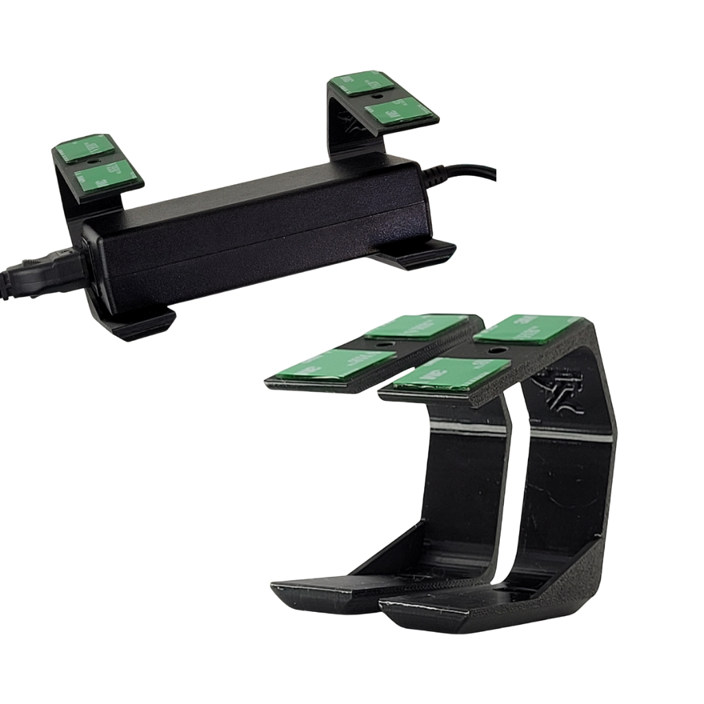 Suporte para Fonte de Notebook/Monitor – Organização e Fixação – Até 4,8 x 8 cm