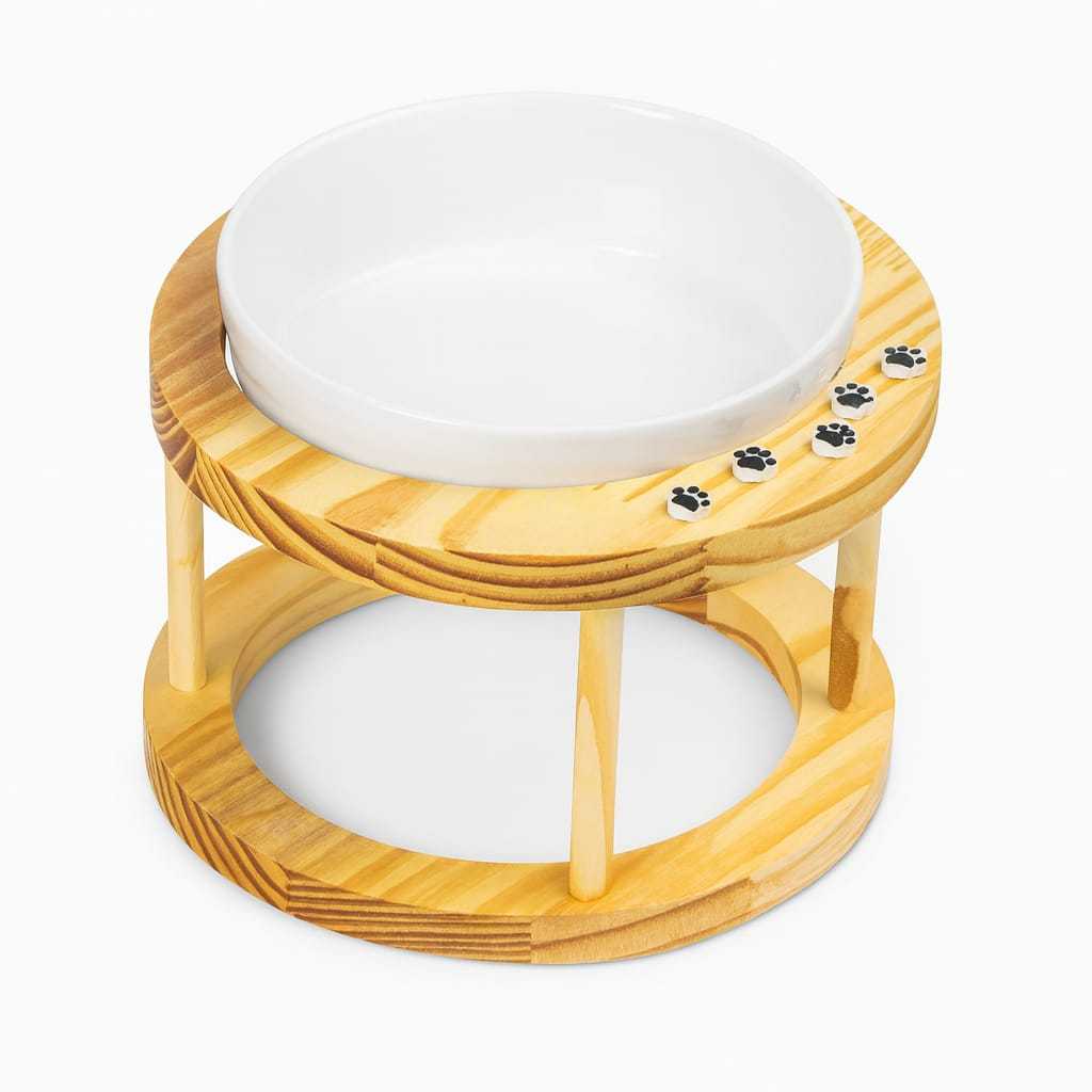 Suporte de Madeira para Pote de Ração: Onde Comprar | BuscaProdutos