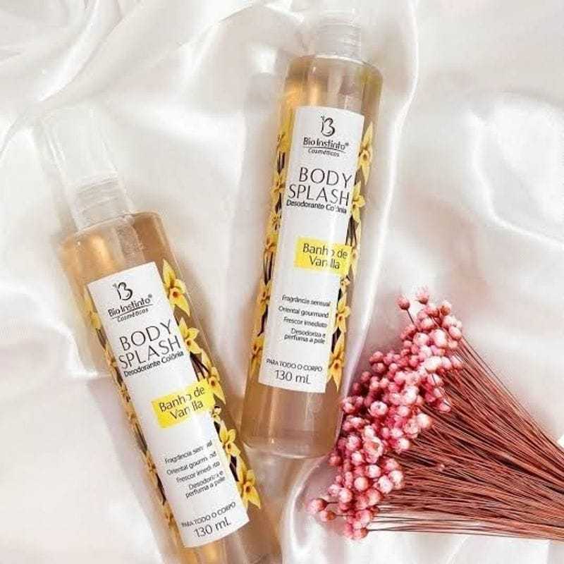 Bio Instinto Body Splash Desodorante Colônia Morango com Champagne ou banho de vanilla130ml (cada)