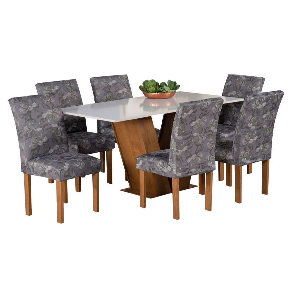 Kit capa de cadeira 06 un Estampada Floral Bicho Para Mesa de Jantar Alto Luxo em Oferta na Shopee
