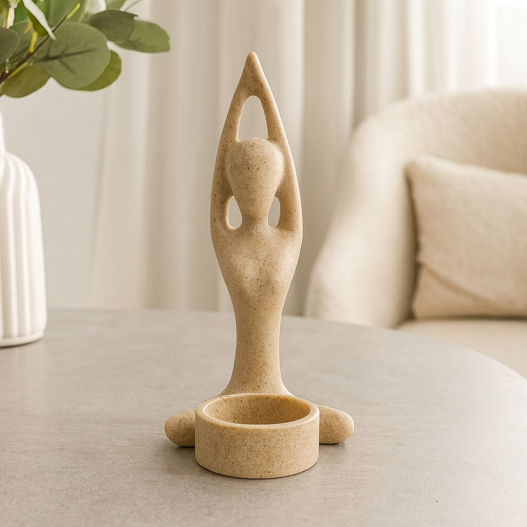 Porta Vela Yoga Decorativo Resina 16cm Suporte Moderno Minimalista para Velas Castiçal em Oferta na Shopee