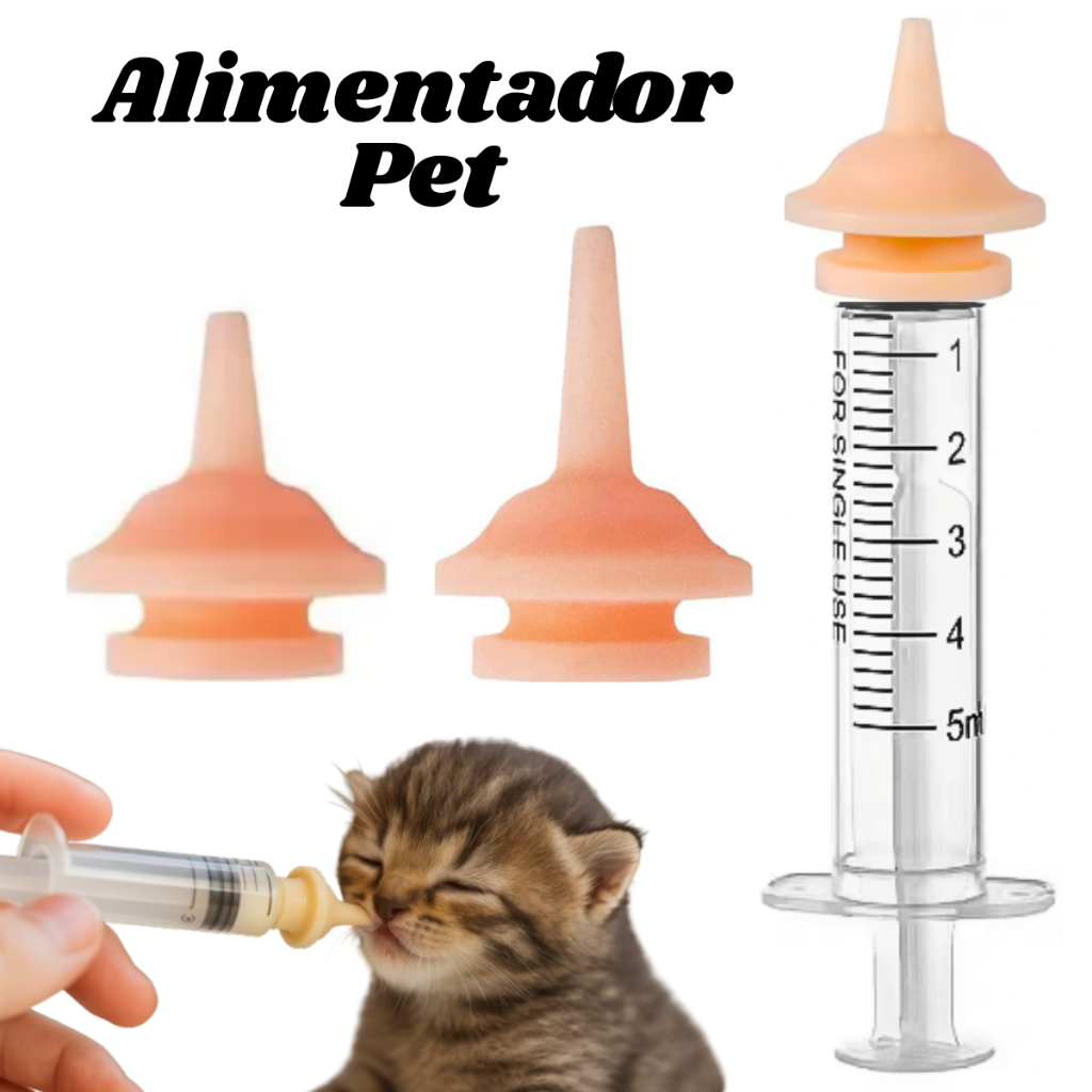 Bico Alimentador Pet com ou sem Seringa Leite Filhotes Cães Gatos mamadeira recém-nascido Escolha em Oferta na Shopee