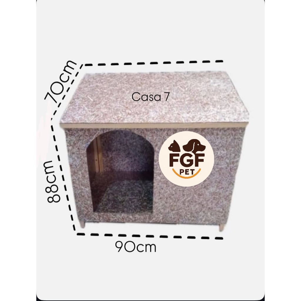 Casinha de Madeira Ecologica Reciclada N7 Para Cachorro Cães Casa Pet Numero 7 Porte Grande PittBull Rottwailler Labrad
