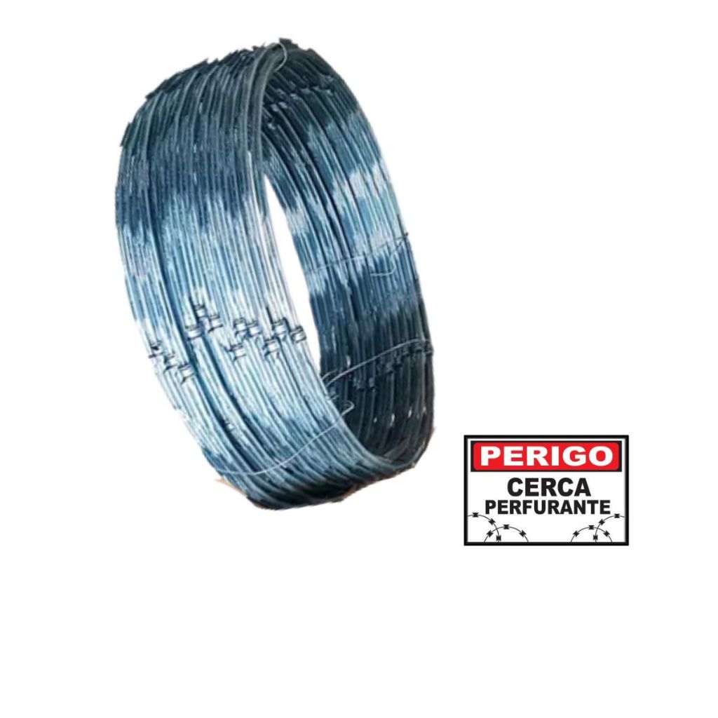 Cerca concertina dupla clipada galvanizada 30cm 5 metros