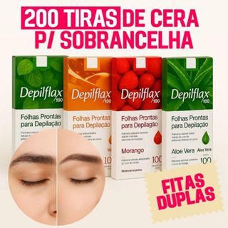 Kit 200 Tiras de Cera para Design de Sobrancelhas Buço - Profissional Depilflax (Duplas) em Oferta na Shopee