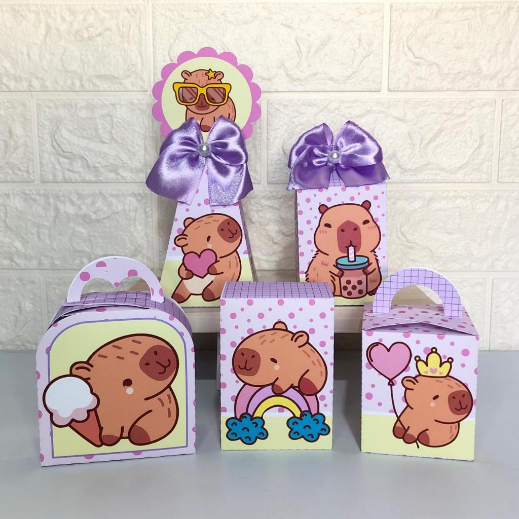 Lembrancinha Personalizada Kit Capivara Aniversário Capivara, Personalizados Caixinhas