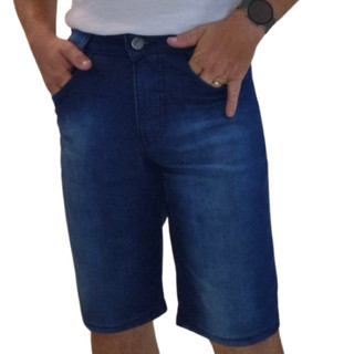 Bermuda Jeans masculina skinny com Elastano e Poliéster/ Short Masculino Jeans Slim com Elastano