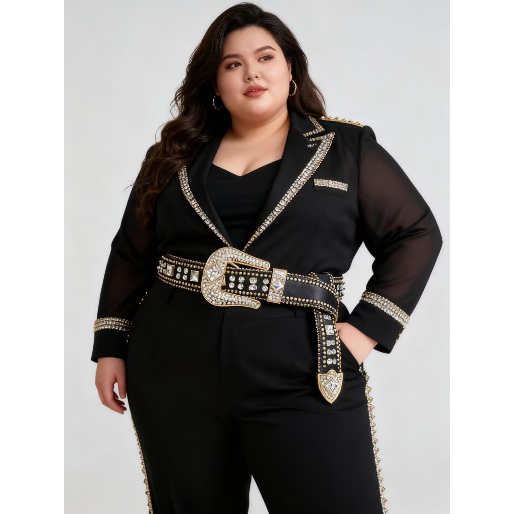 Cinto Country Plus size/Normal em Strass Brilhos Ocidental Cowboy Tachas Blogueira Moda Dourado em Oferta na Shopee