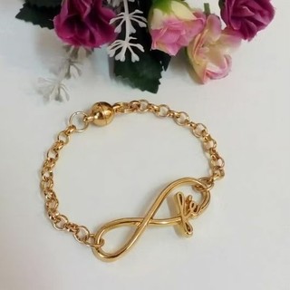 Pulseira Feminina Infinito Fé Corrente Acessórios Femininos Bijuterias