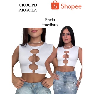 BLUSA CROOPD FEMININA MODA SHEN COM FORRO ZERO TRANSPARENCIA em Oferta na Shopee