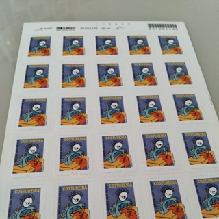 cartela com 30 selos da Costureira em Oferta na Shopee