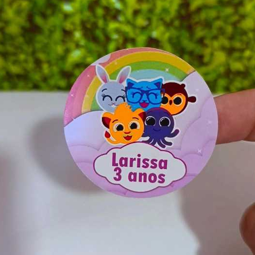 54 Adesivos 5x5 Bolofofos  Personalizados-Etiquetas-Aniversário-Lembrancinhas- Adesivos Para Tubetes-Latinhas