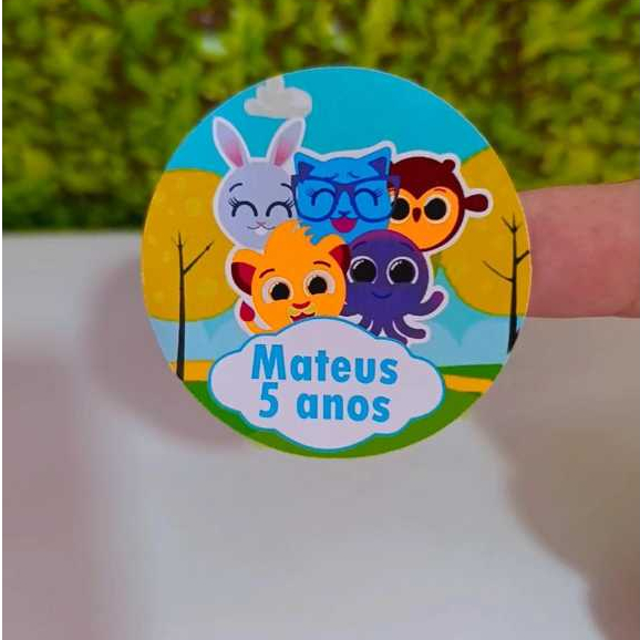 54 Adesivos 5x5 Bolofofos   Personalizados-Etiquetas-Aniversário-Lembrancinhas- Adesivos Para Tubetes-Latinhas