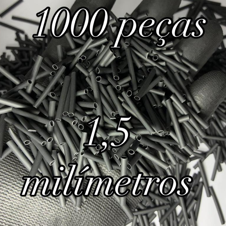1000 MIL pçs 1,5mm Tubo Termo Retrátil Espaguete retrátil cor preto..