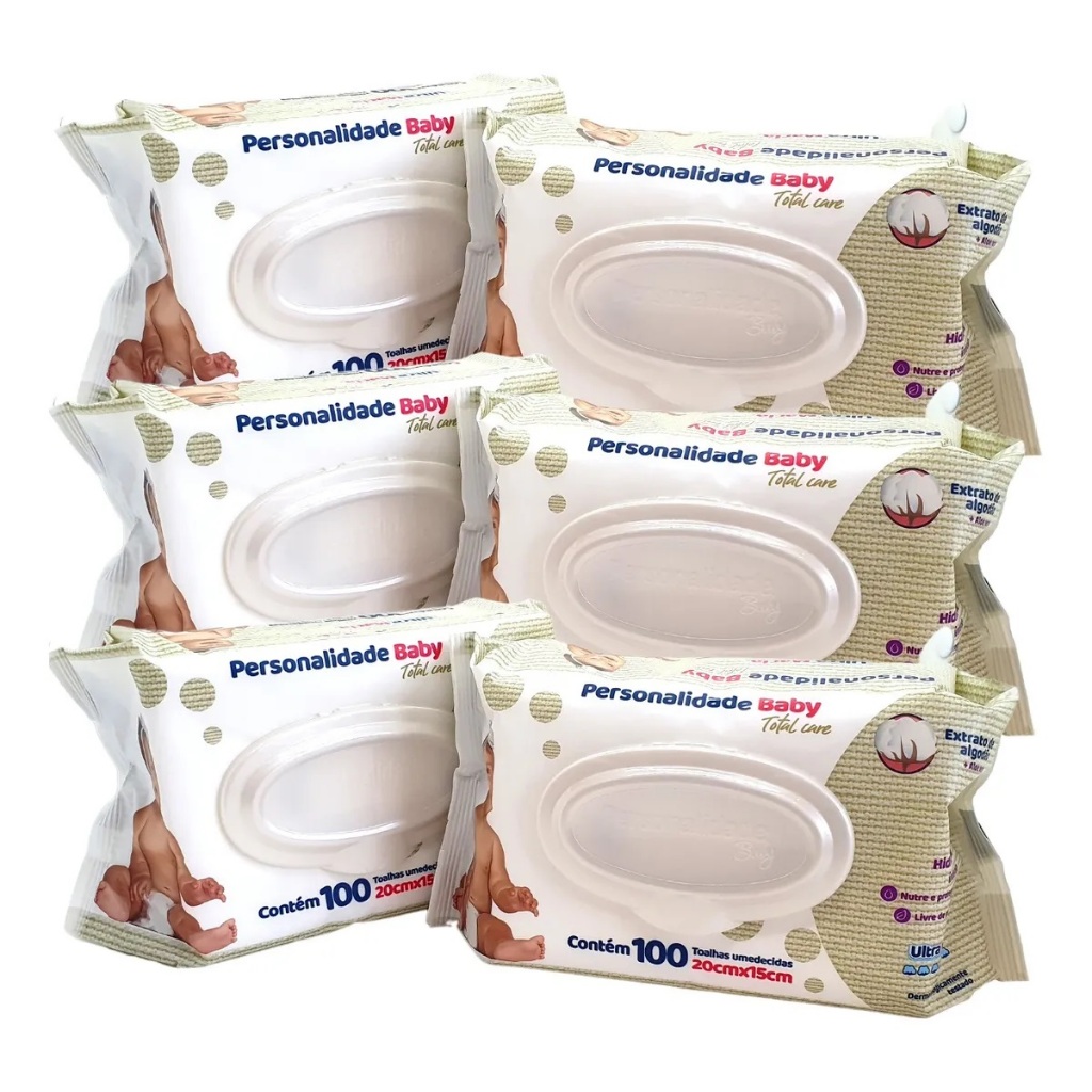 kit Lenço Umedecido Bebê Personalidade Baby Toalhas Umedecidas