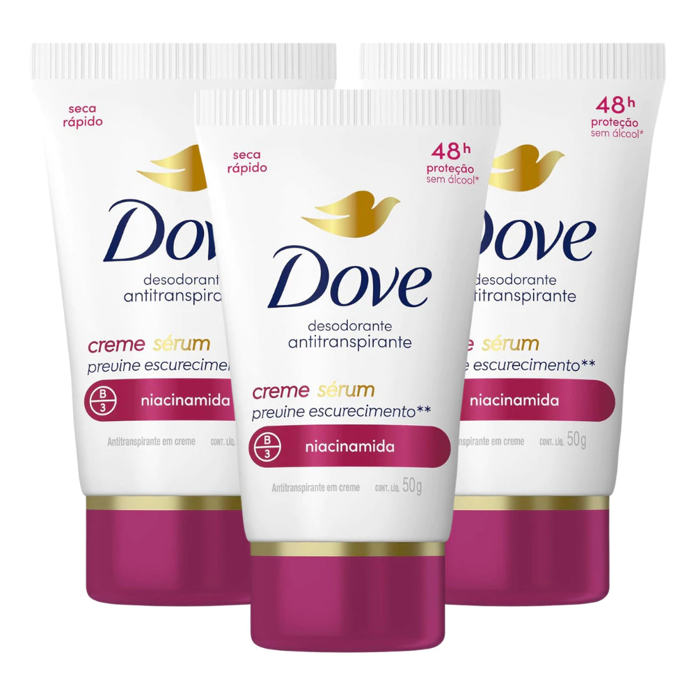 Dove Desodorante Antitranspirante Creme 50g - Previne o Escurecimento com Niacinamida