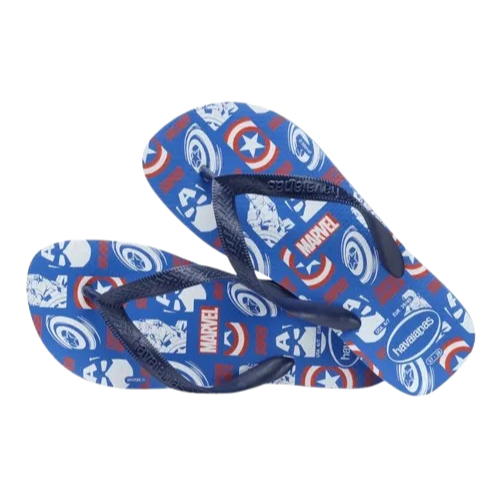 Chinelo Havaianas Top Marvel Capitão América Azul Original – Adulto/Unissex