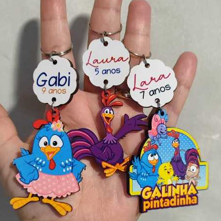 Galinha Pintadinha- chaveiro de MDF,  festa infantil, Lembrancinha Personalizada, mimo personalizado