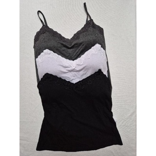Kit 3pcsRegata Básica Femenina com Bojo e Renda em Oferta na Shopee