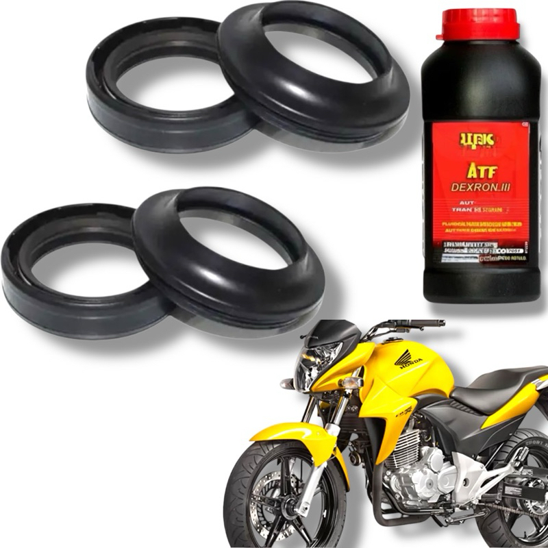 Retentor Bengala + Guarda Pó + Óleo Atf Cb 300r Cb 300 em Oferta na Shopee