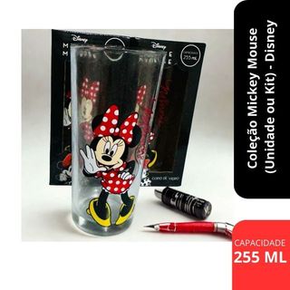 Copo Mickey & Minnie Mouse Personalizado em Vidro 255ml – Presente Criativo e Colecionável Disney