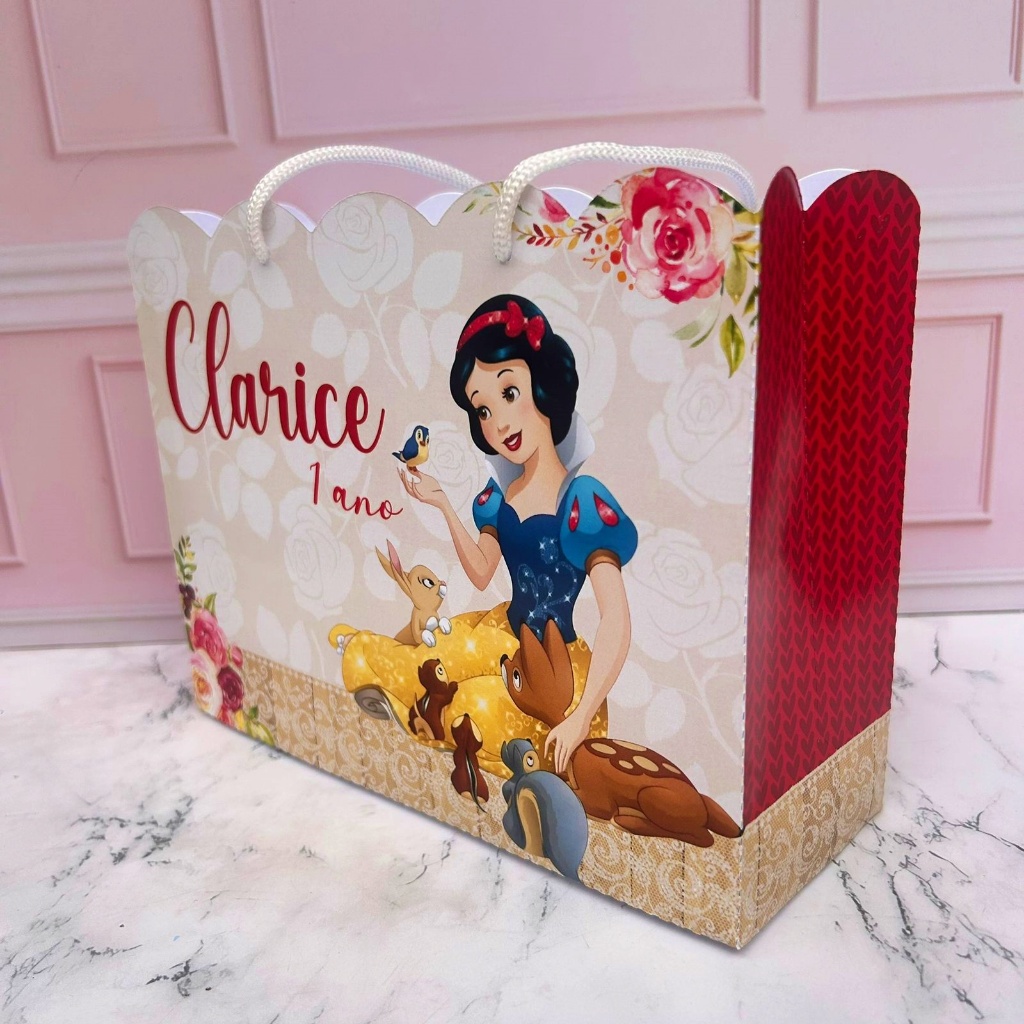 Sacolinhas personalizadas M - Branca de neve - PEGUE E MONTE em Oferta na Shopee