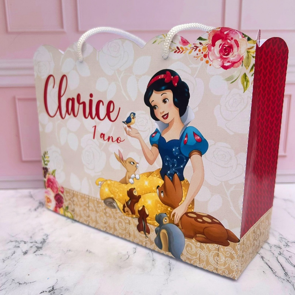 Sacolinhas personalizadas M - Branca de neve - PEGUE E MONTE