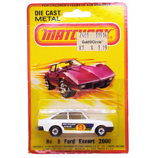 miniatura matchbox lesney n.9 ford escort 2000 no blister 1/64