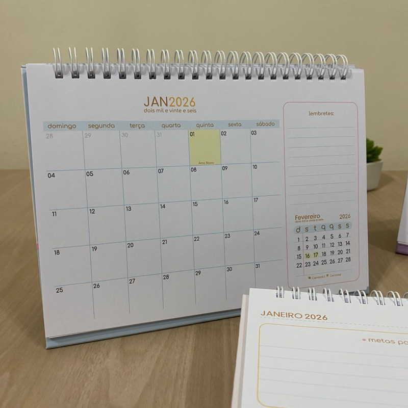 Calendário de Mesa 2026 com Planejador Tamanho A5 - Coleção Fofa em Oferta na Shopee