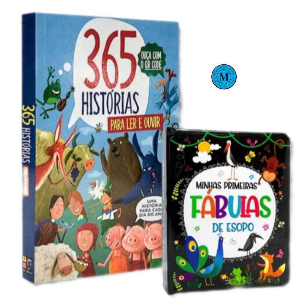 Kit C/2 Infantis - 365 Histórias Para Ler e Ouvir + Minhas Primeiras Fabulas de Esopo Almofadada