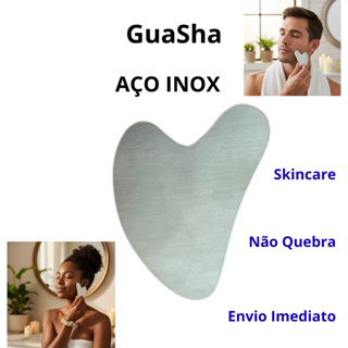 Guasha Sem Estojo Placa Massagem Raspagem Fisioterapia Raspador Gua Sha Drenagem Anti-idade Inox em Oferta na Shopee