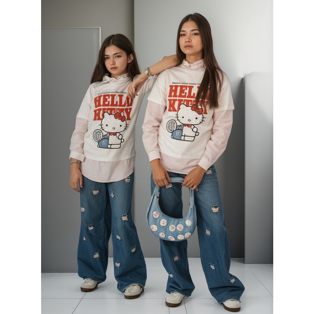 Camiseta T-shirt Infantil Juvenil Menina Hello Kitty Enrich Alta Tendencia Moda Blogueirinha Tumblr