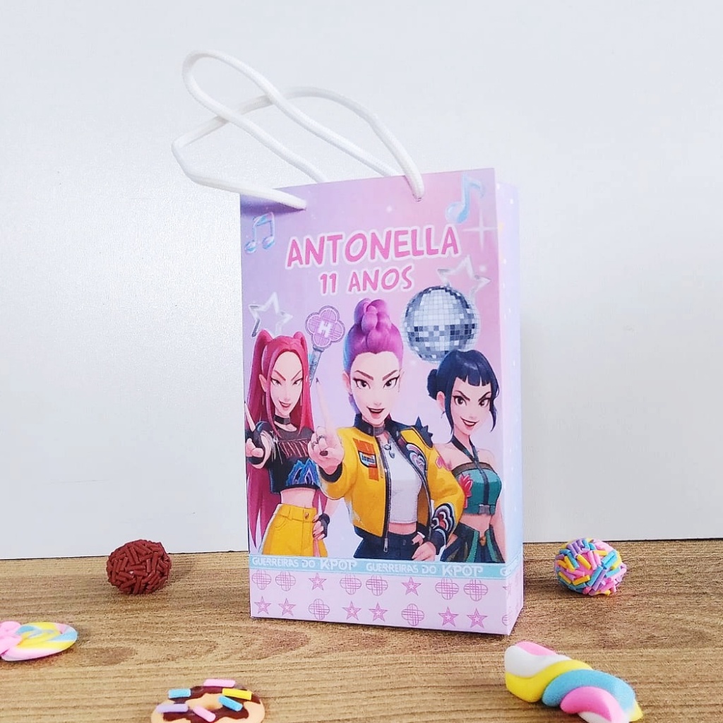 Sacolinha Personalizada Guerreiras dos K-Pop –  Lembrancinhas para Festa Infantil
