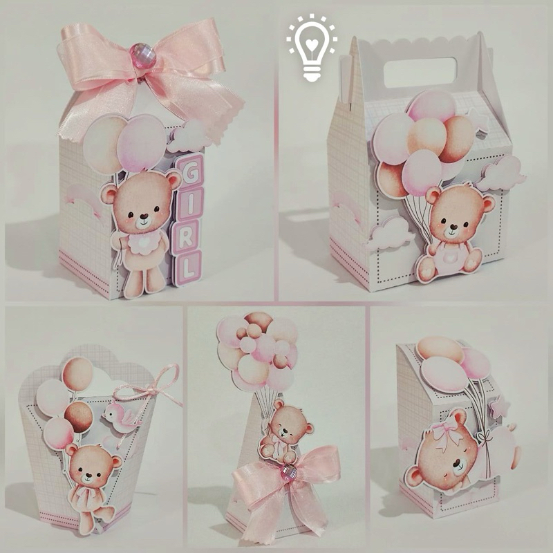 kit chá de bebê rosa/lembrancinhas personalizadas/festa infantil/lembrancinhas personalizadas/rosa/chá de bebê/ursinha
