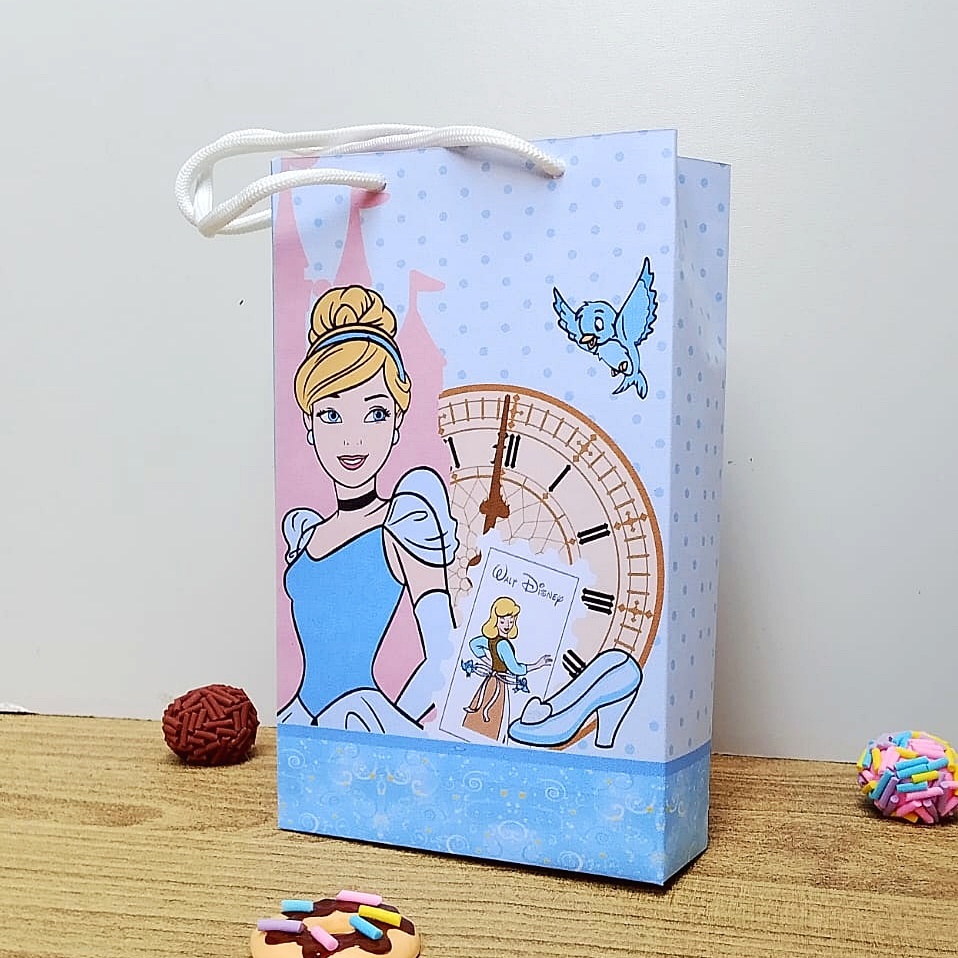 Sacolinha Personalizada Cinderela –  Lembrancinhas para Festa Infantil