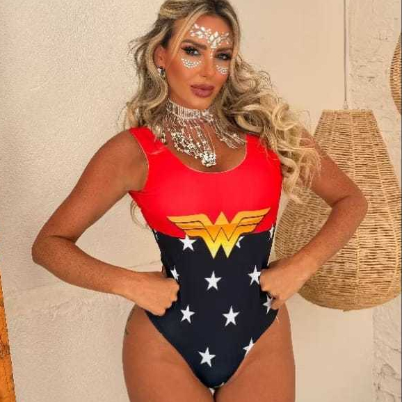 Body Fantasia Mulher Maravilha Super Girl Boteco Body Costa Nua, Carnaval 2026 festa ( envio Imediato ). em Oferta na Shopee