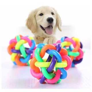 Brinquedo Bola com Guizo Colorida para Gatos e Cachorros