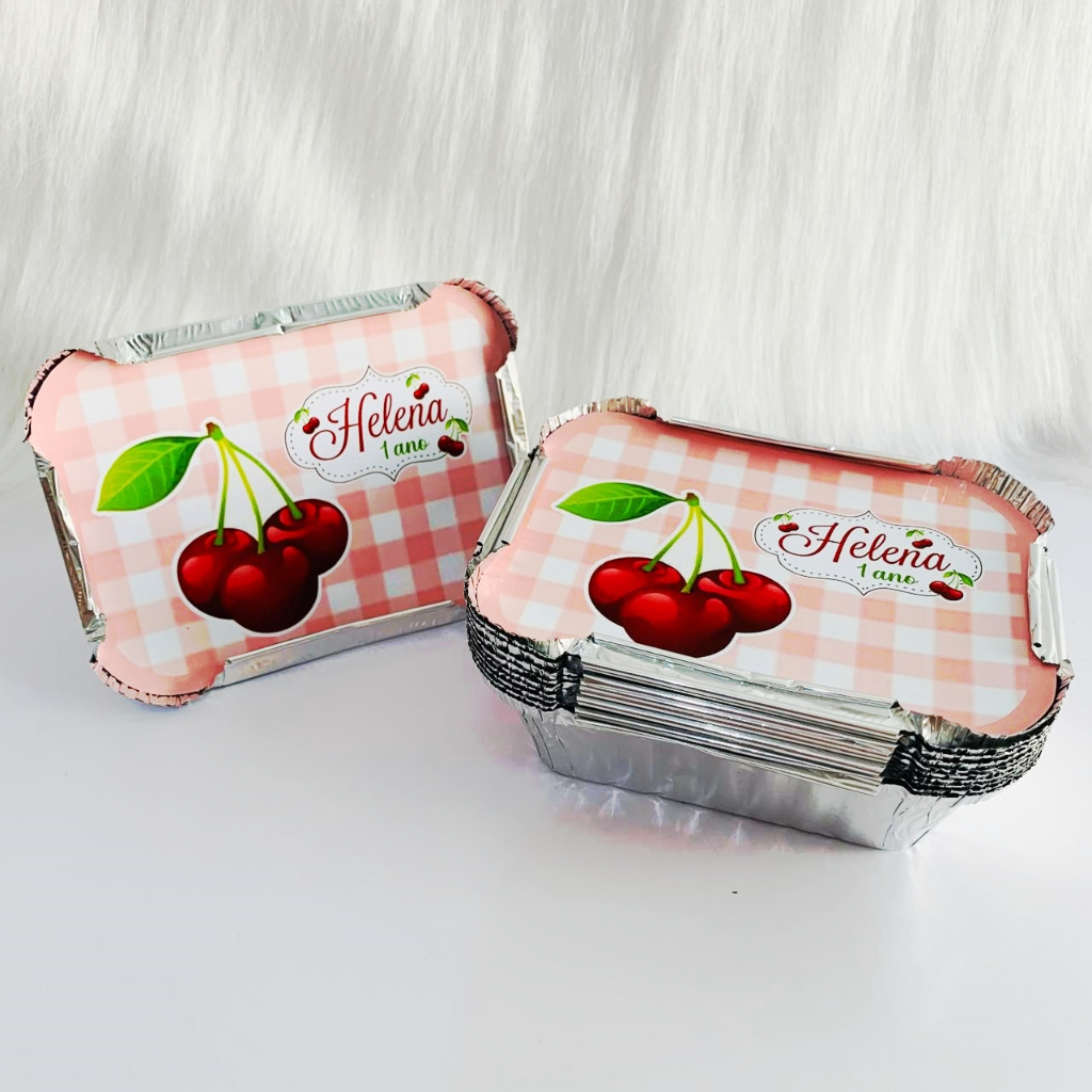 Marmitinha Personalizada Cereja | Lembrancinha Festa Infantil Cerejinha| Marmita Personalizada Aniversário Cereja