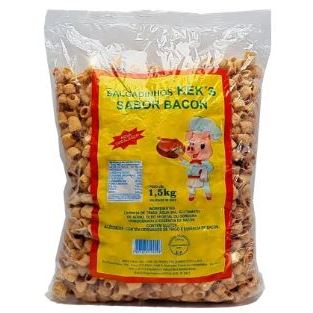 Keks - Salgadinho snack petisco de bacon (rabinho de porco) 1,5kg