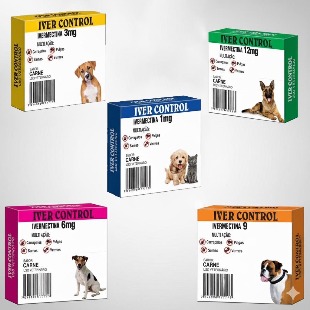 Remédio Antipulgas Carrapatos Vermes e Sarnas Para Cães e Gatos de 2,5Kg a 60Kg