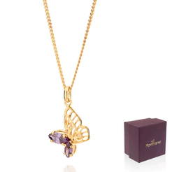 Presente Feminino Kit Colar E Pingente Borboleta Rommanel Banhado A Ouro