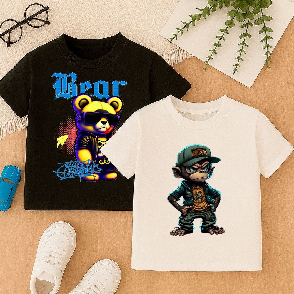 Kit 2 Camisetas Estampadas Infantil Desenhos Coloridos para Crianças 100% Algodão Manga Curta em Oferta na Shopee