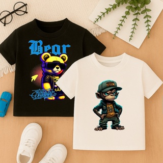 Kit 2 Camisetas Estampadas Infantil Desenhos Coloridos para Crianças 100% Algodão Manga Curta em Oferta na Shopee